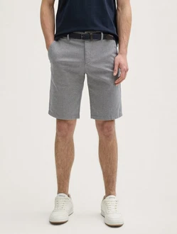 TOM TAILOR Bermudas Stretch Slim Chino Shorts mit Gürtel Grau/Hellgrau/Dunkelgrau