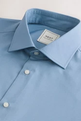 Next Langarmhemd Pflegeleichtes Slim Fit Hemd mit Sportmanschetten 