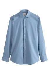 Next Langarmhemd Pflegeleichtes Slim Fit Hemd mit Sportmanschetten 