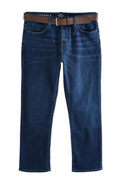 Straight-Jeans Straight Fit Motionflex- Jeans mit Grtel (2-tlg)