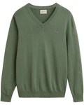 Gant Strickpullover CLASSIC COTTON V-NECK Dunkelgrün/Grün