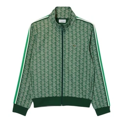 Lacoste Sweatjacke Monogram Sweatjacket Grün/Dunkelgrün