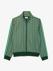 Lacoste Sweatjacke Monogram Sweatjacket Grün/Dunkelgrün