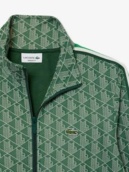 Lacoste Sweatjacke Monogram Sweatjacket Grün/Dunkelgrün