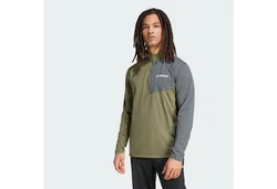 adidas TERREX Crop-Top TERREX MULTI CLIMACOOL 1/2 ZIP LONGSLEEVE Dunkelgrün/Grün/Khaki/Hellgrau