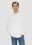 QS Langarmhemd Regular Fit mit Logostickerei Weiß/Creme