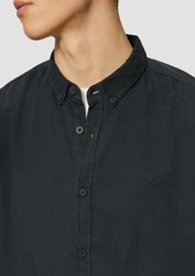 QS Langarmhemd Regular Fit mit Logostickerei Schwarz/Hellblau/Rot