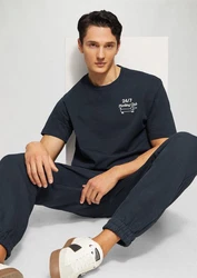s.Oliver Kurzarmshirt T-Shirt im Relaxed Fit Dunkelblau/Grau
