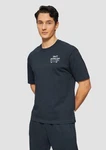 s.Oliver Kurzarmshirt T-Shirt im Relaxed Fit Dunkelblau/Grau