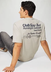 s.Oliver Kurzarmshirt T-Shirt im Relaxed Fit Beige/Khaki/Grau/Weiß