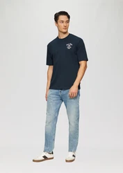 s.Oliver Kurzarmshirt T-Shirt im Relaxed Fit Dunkelblau/Blau