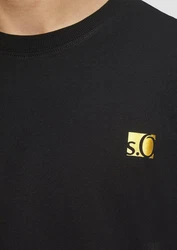 s.Oliver Kurzarmshirt T-Shirt mit Print Artwork Gold/Silber