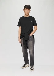 s.Oliver Kurzarmshirt T-Shirt mit Print Artwork Gold/Silber