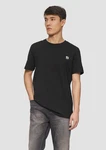 s.Oliver Kurzarmshirt T-Shirt mit Print Artwork Gold/Silber
