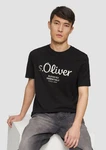 s.Oliver Kurzarmshirt T-Shirt mit Print Artwork Gold/Silber