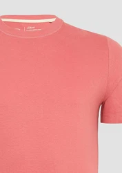s.Oliver Kurzarmshirt T-Shirt mit Crewneck und Flatlock-Details Logo 