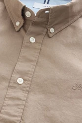 Next Langarmhemd Slim Fit Oxfordhemd Braun/Khaki/Beige