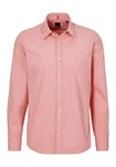 BOSS ORANGE Langarmhemd Relegant mit BOSS Stickerei Rosa/Orange/Rot