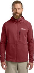 Jack Wolfskin Fleecejacke KOLBENBERG HOODED FZ Dunkelrot/Rot/Bordeaux