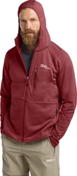 Jack Wolfskin Fleecejacke KOLBENBERG HOODED FZ Dunkelrot/Rot/Bordeaux