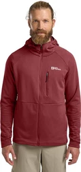 Jack Wolfskin Fleecejacke KOLBENBERG HOODED FZ Dunkelrot/Rot/Bordeaux