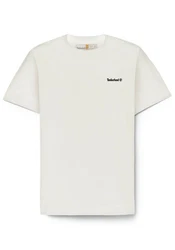 Timberland T-Shirt Small Linear Logo Print Tee Beige/Khaki/Orange
