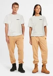 Timberland T-Shirt Small Linear Logo Print Tee Beige/Khaki/Orange