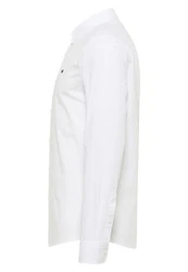 MUSTANG Langarmhemd Weiß/Dunkelblau/Creme