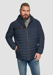 Outdoorjacke Steppjacke im Fabricmix mit Kapuze Artwork