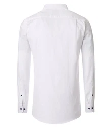 Redmond Langarmhemd Comfort Fit Dunkelblau/Weiß/Creme