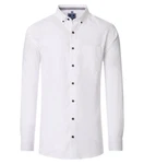 Redmond Langarmhemd Comfort Fit Dunkelblau/Weiß/Creme