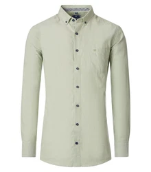 Redmond Langarmhemd Comfort Fit Khaki/Grün/Hellgrün