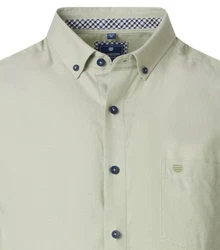 Redmond Langarmhemd Comfort Fit Khaki/Grün/Hellgrün