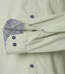 Redmond Langarmhemd Comfort Fit Khaki/Grün/Hellgrün