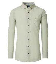 Redmond Langarmhemd Comfort Fit Khaki/Grün/Hellgrün