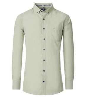 Redmond Langarmhemd Comfort Fit Khaki/Grün/Hellgrün