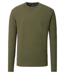 Redmond Strickpullover Uni Dunkelgrün/Khaki