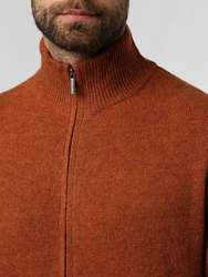 Andrew James Strickjacke Orange/Braun/Rot