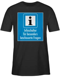 Shirtracer T-Shirt Infoschalter für besonders bescheuerte Fragen Türkis/Schwarz