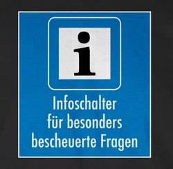 Shirtracer T-Shirt Infoschalter für besonders bescheuerte Fragen Türkis/Schwarz