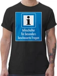 Shirtracer T-Shirt Infoschalter für besonders bescheuerte Fragen Türkis/Schwarz