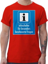 Shirtracer T-Shirt Infoschalter für besonders bescheuerte Fragen Rot/Türkis