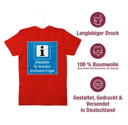 Shirtracer T-Shirt Infoschalter für besonders bescheuerte Fragen Rot/Türkis