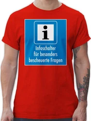 Shirtracer T-Shirt Infoschalter für besonders bescheuerte Fragen Rot/Türkis