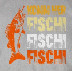 Shirtracer Rundhalsshirt Geschenk für Angler Komm Fischi Fischi Fischi Angeln Geschenk Männ Angler Geschenke Hellgrau/Orange/Rosa/Schwarz/Grau/Silber