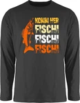 Shirtracer Rundhalsshirt Geschenk für Angler Komm Fischi Fischi Fischi Angeln Geschenk Männ Angler Geschenke Schwarz/Rot/Orange/Rosa/Hellgrau