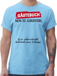 T-Shirt Gstebuch - 50. Geburtstag Gste Unterschrift Gsteliste Lustig 50. Geburtstag