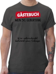 T-Shirt Gstebuch - 50. Geburtstag Gste Unterschrift Gsteliste Lustig 50. Geburtstag