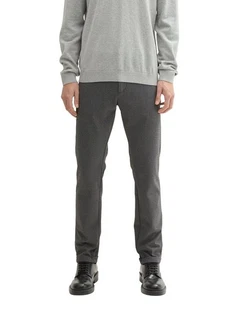 TOM TAILOR Chinohose JERSEY SLIM CHINO Travis Dunkelgrau/Hellgrau/Khaki/Grau