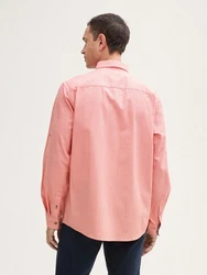 TOM TAILOR Langarmhemd Regular Fit Hemd Rosa/Rot/Orange
